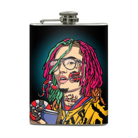 Фляга с принтом Lil Pump в городе Новоалтайск, металлический корпус | емкость 0,22 л, размер 125 х 94 мм. Виниловая наклейка запечатывается полностью | esskeetit | gazzy garcia | gucci gang | lil pump | lilpump | газзи гарсия | лил памп | рэп | рэпер | эшкере