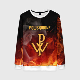 Женский свитшот 3D с принтом POWERWOLF в городе Новоалтайск, 100% полиэстер с мягким внутренним слоем | круглый вырез горловины, мягкая резинка на манжетах и поясе, свободная посадка по фигуре | powerwolf | wolf | метал | пауэр метал. | повервольф | поверфульф | рок | хэви металб