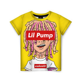 Детская футболка 3D с принтом Lil Pump в городе Новоалтайск, 100% гипоаллергенный полиэфир | прямой крой, круглый вырез горловины, длина до линии бедер, чуть спущенное плечо, ткань немного тянется | esskeetit | gazzy garcia | gucci gang | lil pump | lilpump | газзи гарсия | лил памп | рэп | рэпер | эшкере