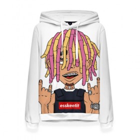 Женская толстовка 3D с принтом Lil Pump в городе Новоалтайск, 100% полиэстер  | двухслойный капюшон со шнурком для регулировки, мягкие манжеты на рукавах и по низу толстовки, спереди карман-кенгуру с мягким внутренним слоем. | esskeetit | gazzy garcia | gucci gang | lil pump | lilpump | газзи гарсия | лил памп | рэп | рэпер | эшкере