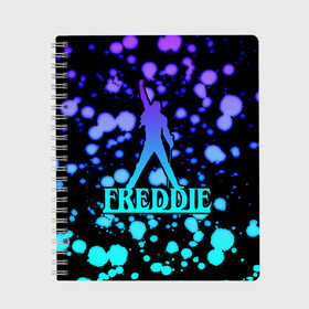 Тетрадь с принтом Freddie в городе Новоалтайск, 100% бумага | 48 листов, плотность листов — 60 г/м2, плотность картонной обложки — 250 г/м2. Листы скреплены сбоку удобной пружинной спиралью. Уголки страниц и обложки скругленные. Цвет линий — светло-серый
 | bohemian | brian | freddie | john | mercury | must go on | queen | rhapsody | roger | taylor | the miracle | the show | богемская | рапсодия | роджер тейлор | фредди меркьюри