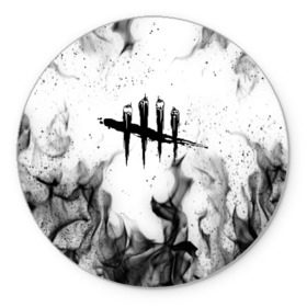 Коврик для мышки круглый с принтом DEAD BY DAYLIGHT в городе Новоалтайск, резина и полиэстер | круглая форма, изображение наносится на всю лицевую часть | Тематика изображения на принте: dbd | dead by daylight | survival horror | дбд | мертвы к рассвету