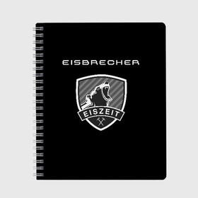 Тетрадь с принтом EISBRECHER в городе Новоалтайск, 100% бумага | 48 листов, плотность листов — 60 г/м2, плотность картонной обложки — 250 г/м2. Листы скреплены сбоку удобной пружинной спиралью. Уголки страниц и обложки скругленные. Цвет линий — светло-серый
 | eisbrecher | metal | rock | метал | рок