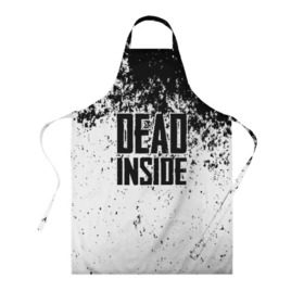 Фартук 3D с принтом Dead Inside в городе Новоалтайск, 100% полиэстер | общий размер — 65 х 85 см, ширина нагрудника — 26 см, горловина — 53 см, длина завязок — 54 см, общий обхват в поясе — 173 см. Принт на завязках и на горловине наносится с двух сторон, на основной части фартука — только с внешней стороны | dead | dota | inside | аниме | внутри | гуль | дэд | инсайд | мертвец | мертвый | токийский