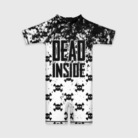 Детский купальный костюм 3D с принтом Dead Inside в городе Новоалтайск, Полиэстер 85%, Спандекс 15% | застежка на молнии на спине | dead | dota | inside | аниме | внутри | гуль | дэд | инсайд | мертвец | мертвый | токийский