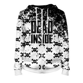 Женская толстовка 3D на молнии с принтом Dead Inside в городе Новоалтайск, 100% полиэстер | длина до линии бедра, манжеты и пояс оформлены мягкой тканевой резинкой, двухслойный капюшон со шнурком для регулировки, спереди молния, по бокам два кармана | dead | dota | inside | аниме | внутри | гуль | дэд | инсайд | мертвец | мертвый | токийский