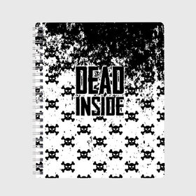 Тетрадь с принтом Dead Inside в городе Новоалтайск, 100% бумага | 48 листов, плотность листов — 60 г/м2, плотность картонной обложки — 250 г/м2. Листы скреплены сбоку удобной пружинной спиралью. Уголки страниц и обложки скругленные. Цвет линий — светло-серый
 | dead | dota | inside | аниме | внутри | гуль | дэд | инсайд | мертвец | мертвый | токийский