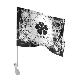 Флаг для автомобиля с принтом ЧЁРНЫЙ КЛЕВЕР | BLACK CLOVER в городе Новоалтайск, 100% полиэстер | Размер: 30*21 см | asta | black bull | black clover | bull | clover | аста | бык | клевер | чёрный бык | чёрный клевер