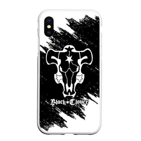 Чехол для iPhone XS Max матовый с принтом ЧЁРНЫЙ КЛЕВЕР в городе Новоалтайск, Силикон | Область печати: задняя сторона чехла, без боковых панелей | asta | black bull | black clover | bull | clover | аста | бык | клевер | чёрный бык | чёрный клевер