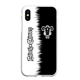 Чехол для iPhone XS Max матовый с принтом ЧЁРНЫЙ КЛЕВЕР в городе Новоалтайск, Силикон | Область печати: задняя сторона чехла, без боковых панелей | asta | black bull | black clover | bull | clover | аста | бык | клевер | чёрный бык | чёрный клевер