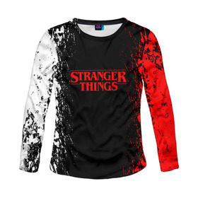 Женский лонгслив 3D с принтом STRANGER THINGS в городе Новоалтайск, 100% полиэстер | длинные рукава, круглый вырез горловины, полуприлегающий силуэт | stranger things | очень странные дела
