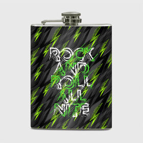 Фляга с принтом Rock And Roll all nite в городе Новоалтайск, металлический корпус | емкость 0,22 л, размер 125 х 94 мм. Виниловая наклейка запечатывается полностью | metal | rock | rock and roll | roll | абстракция | линии | метал | рок | рок н ролл | рокирол | тяжелая музыка