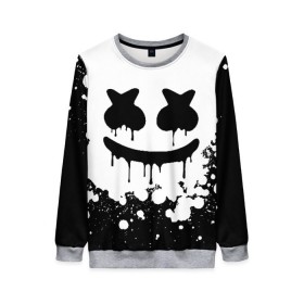 Женский свитшот 3D с принтом MARSHMELLO MELT в городе Новоалтайск, 100% полиэстер с мягким внутренним слоем | круглый вырез горловины, мягкая резинка на манжетах и поясе, свободная посадка по фигуре | america | dj | marshmello | usa | америка | маршмелло