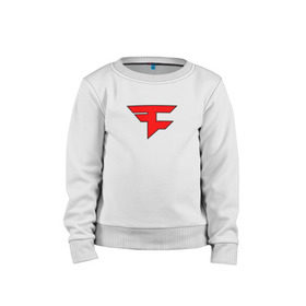 Детский свитшот хлопок с принтом FAZE CLAN в городе Новоалтайск, 100% хлопок | круглый вырез горловины, эластичные манжеты, пояс и воротник | Тематика изображения на принте: astralis | awp | counter strike | cs go | cs go global offensive | faze clan | hyper beast | team liquid | астралис | тим ликвид | фейз клан | хайпер бист