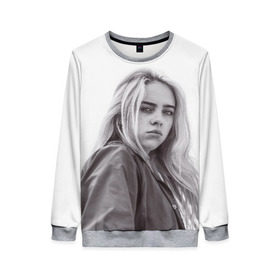 Женский свитшот 3D с принтом BILLIE EILISH в городе Новоалтайск, 100% полиэстер с мягким внутренним слоем | круглый вырез горловины, мягкая резинка на манжетах и поясе, свободная посадка по фигуре | Тематика изображения на принте: ayelish | bad guy | bellyache | bilie eilish | bilie elish | billie | billie eilish | eilish | electronic | elish | music | били айлиш | билли айлиш | эйлиш | элиш