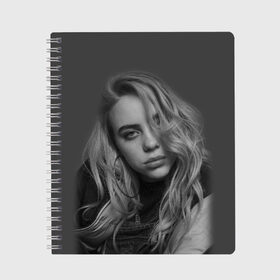 Тетрадь с принтом BILLIE EILISH в городе Новоалтайск, 100% бумага | 48 листов, плотность листов — 60 г/м2, плотность картонной обложки — 250 г/м2. Листы скреплены сбоку удобной пружинной спиралью. Уголки страниц и обложки скругленные. Цвет линий — светло-серый
 | Тематика изображения на принте: ayelish | bad guy | bellyache | bilie eilish | bilie elish | billie | billie eilish | eilish | electronic | elish | music | били айлиш | билли айлиш | эйлиш | элиш