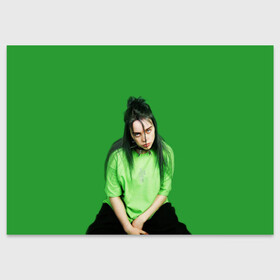 Поздравительная открытка с принтом BILLIE EILISH в городе Новоалтайск, 100% бумага | плотность бумаги 280 г/м2, матовая, на обратной стороне линовка и место для марки
 | Тематика изображения на принте: ayelish | bad guy | bellyache | bilie eilish | bilie elish | billie | billie eilish | eilish | electronic | elish | music | били айлиш | билли айлиш | эйлиш | элиш