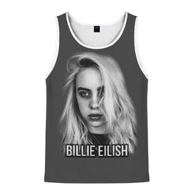 Мужская майка 3D с принтом BILLIE EILISH в городе Новоалтайск, 100% полиэстер | круглая горловина, приталенный силуэт, длина до линии бедра. Пройма и горловина окантованы тонкой бейкой | Тематика изображения на принте: ayelish | bad guy | bellyache | bilie eilish | bilie elish | billie | billie eilish | eilish | electronic | elish | music | били айлиш | билли айлиш | эйлиш | элиш