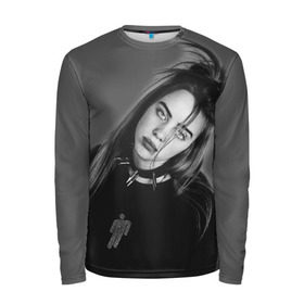 Мужской лонгслив 3D с принтом BILLIE EILISH в городе Новоалтайск, 100% полиэстер | длинные рукава, круглый вырез горловины, полуприлегающий силуэт | ayelish | bad guy | bellyache | bilie eilish | bilie elish | billie | billie eilish | eilish | electronic | elish | music | били айлиш | билли айлиш | эйлиш | элиш