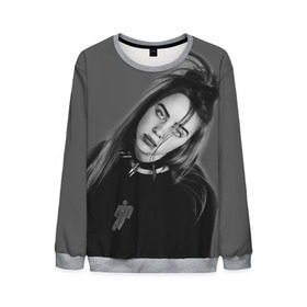 Мужской свитшот 3D с принтом BILLIE EILISH в городе Новоалтайск, 100% полиэстер с мягким внутренним слоем | круглый вырез горловины, мягкая резинка на манжетах и поясе, свободная посадка по фигуре | ayelish | bad guy | bellyache | bilie eilish | bilie elish | billie | billie eilish | eilish | electronic | elish | music | били айлиш | билли айлиш | эйлиш | элиш