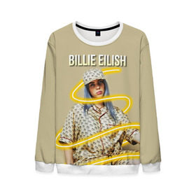 Мужской свитшот 3D с принтом BILLIE EILISH в городе Новоалтайск, 100% полиэстер с мягким внутренним слоем | круглый вырез горловины, мягкая резинка на манжетах и поясе, свободная посадка по фигуре | ayelish | bad guy | bellyache | bilie eilish | bilie elish | billie | billie eilish | eilish | electronic | elish | music | били айлиш | билли айлиш | эйлиш | элиш
