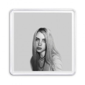 Магнит 55*55 с принтом BILLIE EILISH в городе Новоалтайск, Пластик | Размер: 65*65 мм; Размер печати: 55*55 мм | ayelish | bad guy | bellyache | bilie eilish | bilie elish | billie | billie eilish | eilish | electronic | elish | music | били айлиш | билли айлиш | эйлиш | элиш