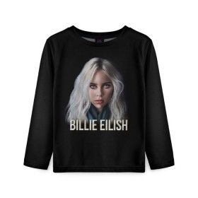 Детский лонгслив 3D с принтом BILLIE EILISH в городе Новоалтайск, 100% полиэстер | длинные рукава, круглый вырез горловины, полуприлегающий силуэт
 | ayelish | bad guy | bellyache | bilie eilish | bilie elish | billie | billie eilish | eilish | electronic | elish | music | били айлиш | билли айлиш | эйлиш | элиш