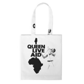 Сумка 3D повседневная с принтом Queen LIVE AID в городе Новоалтайск, 100% полиэстер | Плотность: 200 г/м2; Размер: 34×35 см; Высота лямок: 30 см | bohemian | brian | freddie | john | mercury | must go on | queen | rhapsody | roger | taylor | the miracle | the show | богемская | рапсодия | роджер тейлор | фредди меркьюри