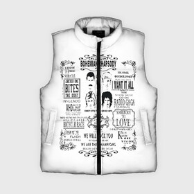 Женский жилет утепленный 3D с принтом Queen в городе Новоалтайск,  |  | bohemian | brian | freddie | john | mercury | must go on | queen | rhapsody | roger | taylor | the miracle | the show | богемская | рапсодия | роджер тейлор | фредди меркьюри