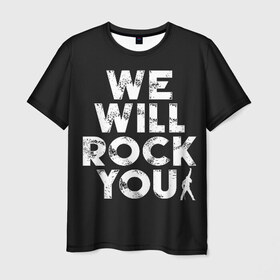 Мужская футболка 3D с принтом We Will Rock You в городе Новоалтайск, 100% полиэфир | прямой крой, круглый вырез горловины, длина до линии бедер | Тематика изображения на принте: bohemian | brian | freddie | john | mercury | must go on | queen | rhapsody | roger | taylor | the miracle | the show | богемская | рапсодия | роджер тейлор | фредди меркьюри