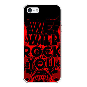 Чехол для iPhone 5/5S матовый с принтом We Will Rock You в городе Новоалтайск, Силикон | Область печати: задняя сторона чехла, без боковых панелей | Тематика изображения на принте: bohemian | brian | freddie | john | mercury | must go on | queen | rhapsody | roger | taylor | the miracle | the show | богемская | рапсодия | роджер тейлор | фредди меркьюри