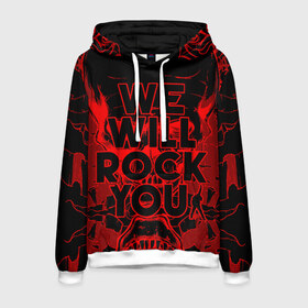 Мужская толстовка 3D с принтом We Will Rock You в городе Новоалтайск, 100% полиэстер | двухслойный капюшон со шнурком для регулировки, мягкие манжеты на рукавах и по низу толстовки, спереди карман-кенгуру с мягким внутренним слоем. | bohemian | brian | freddie | john | mercury | must go on | queen | rhapsody | roger | taylor | the miracle | the show | богемская | рапсодия | роджер тейлор | фредди меркьюри