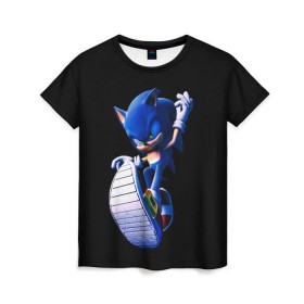 Женская футболка 3D с принтом Sonic в городе Новоалтайск, 100% полиэфир ( синтетическое хлопкоподобное полотно) | прямой крой, круглый вырез горловины, длина до линии бедер | hedgehog | metal sonic | silver | silver the hedgehog | sonic | sonic boom | sonic the hedgehog | еж | ёж сонник | ежик | игры | соник | фильмы
