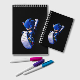 Блокнот с принтом Sonic в городе Новоалтайск, 100% бумага | 48 листов, плотность листов — 60 г/м2, плотность картонной обложки — 250 г/м2. Листы скреплены удобной пружинной спиралью. Цвет линий — светло-серый
 | Тематика изображения на принте: hedgehog | metal sonic | silver | silver the hedgehog | sonic | sonic boom | sonic the hedgehog | еж | ёж сонник | ежик | игры | соник | фильмы