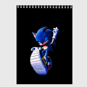 Скетчбук с принтом Sonic в городе Новоалтайск, 100% бумага
 | 48 листов, плотность листов — 100 г/м2, плотность картонной обложки — 250 г/м2. Листы скреплены сверху удобной пружинной спиралью | Тематика изображения на принте: hedgehog | metal sonic | silver | silver the hedgehog | sonic | sonic boom | sonic the hedgehog | еж | ёж сонник | ежик | игры | соник | фильмы