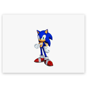 Поздравительная открытка с принтом Sonic в городе Новоалтайск, 100% бумага | плотность бумаги 280 г/м2, матовая, на обратной стороне линовка и место для марки
 | hedgehog | metal sonic | silver | silver the hedgehog | sonic | sonic boom | sonic the hedgehog | еж | ёж сонник | ежик | игры | соник | фильмы
