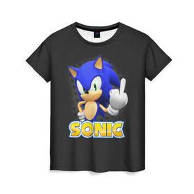 Женская футболка 3D с принтом Sonic в городе Новоалтайск, 100% полиэфир ( синтетическое хлопкоподобное полотно) | прямой крой, круглый вырез горловины, длина до линии бедер | hedgehog | metal sonic | silver | silver the hedgehog | sonic | sonic boom | sonic the hedgehog | еж | ёж сонник | ежик | игры | соник | фильмы