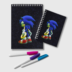 Блокнот с принтом Sonic в городе Новоалтайск, 100% бумага | 48 листов, плотность листов — 60 г/м2, плотность картонной обложки — 250 г/м2. Листы скреплены удобной пружинной спиралью. Цвет линий — светло-серый
 | Тематика изображения на принте: hedgehog | metal sonic | silver | silver the hedgehog | sonic | sonic boom | sonic the hedgehog | еж | ёж сонник | ежик | игры | соник | фильмы