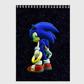Скетчбук с принтом Sonic в городе Новоалтайск, 100% бумага
 | 48 листов, плотность листов — 100 г/м2, плотность картонной обложки — 250 г/м2. Листы скреплены сверху удобной пружинной спиралью | Тематика изображения на принте: hedgehog | metal sonic | silver | silver the hedgehog | sonic | sonic boom | sonic the hedgehog | еж | ёж сонник | ежик | игры | соник | фильмы