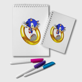 Блокнот с принтом Sonic в городе Новоалтайск, 100% бумага | 48 листов, плотность листов — 60 г/м2, плотность картонной обложки — 250 г/м2. Листы скреплены удобной пружинной спиралью. Цвет линий — светло-серый
 | Тематика изображения на принте: hedgehog | metal sonic | silver | silver the hedgehog | sonic | sonic boom | sonic the hedgehog | еж | ёж сонник | ежик | игры | соник | фильмы