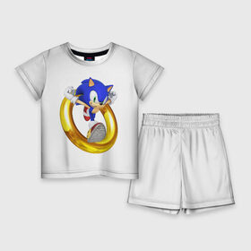 Детский костюм с шортами 3D с принтом Sonic в городе Новоалтайск,  |  | Тематика изображения на принте: hedgehog | metal sonic | silver | silver the hedgehog | sonic | sonic boom | sonic the hedgehog | еж | ёж сонник | ежик | игры | соник | фильмы