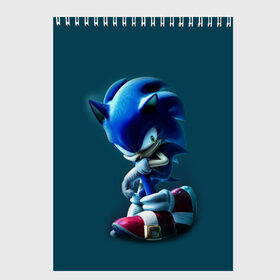 Скетчбук с принтом Sonic в городе Новоалтайск, 100% бумага
 | 48 листов, плотность листов — 100 г/м2, плотность картонной обложки — 250 г/м2. Листы скреплены сверху удобной пружинной спиралью | Тематика изображения на принте: hedgehog | metal sonic | silver | silver the hedgehog | sonic | sonic boom | sonic the hedgehog | еж | ёж сонник | ежик | игры | соник | фильмы