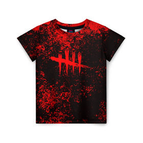 Детская футболка 3D с принтом DEAD BY DAYLIGHT в городе Новоалтайск, 100% гипоаллергенный полиэфир | прямой крой, круглый вырез горловины, длина до линии бедер, чуть спущенное плечо, ткань немного тянется | dbd | dead by daylight | survival horror | дбд | мертвы к рассвету