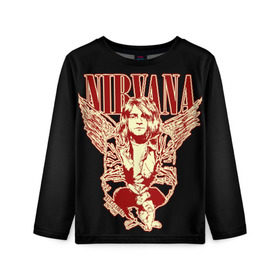 Детский лонгслив 3D с принтом Nirvana в городе Новоалтайск, 100% полиэстер | длинные рукава, круглый вырез горловины, полуприлегающий силуэт
 | Тематика изображения на принте: bleach | blew | cobain | dave | geffen | hormoaning | in utero | incesticide | krist | kurt | nevermind | nirvana | novoselic | rock | vevo | геффен | курт кобейн | нирвана | рок