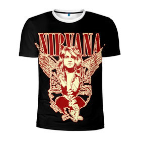 Мужская футболка 3D спортивная с принтом Nirvana в городе Новоалтайск, 100% полиэстер с улучшенными характеристиками | приталенный силуэт, круглая горловина, широкие плечи, сужается к линии бедра | Тематика изображения на принте: bleach | blew | cobain | dave | geffen | hormoaning | in utero | incesticide | krist | kurt | nevermind | nirvana | novoselic | rock | vevo | геффен | курт кобейн | нирвана | рок