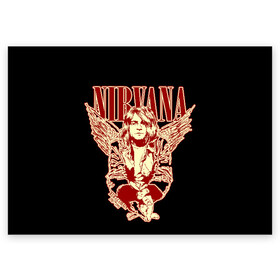 Поздравительная открытка с принтом Nirvana в городе Новоалтайск, 100% бумага | плотность бумаги 280 г/м2, матовая, на обратной стороне линовка и место для марки
 | bleach | blew | cobain | dave | geffen | hormoaning | in utero | incesticide | krist | kurt | nevermind | nirvana | novoselic | rock | vevo | геффен | курт кобейн | нирвана | рок
