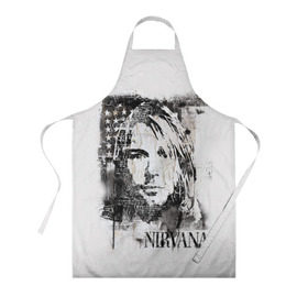 Фартук 3D с принтом Kurt Cobain в городе Новоалтайск, 100% полиэстер | общий размер — 65 х 85 см, ширина нагрудника — 26 см, горловина — 53 см, длина завязок — 54 см, общий обхват в поясе — 173 см. Принт на завязках и на горловине наносится с двух сторон, на основной части фартука — только с внешней стороны | bleach | blew | cobain | dave | geffen | hormoaning | in utero | incesticide | krist | kurt | nevermind | nirvana | novoselic | rock | vevo | геффен | курт кобейн | нирвана | рок