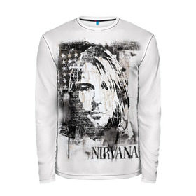 Мужской лонгслив 3D с принтом Kurt Cobain в городе Новоалтайск, 100% полиэстер | длинные рукава, круглый вырез горловины, полуприлегающий силуэт | Тематика изображения на принте: bleach | blew | cobain | dave | geffen | hormoaning | in utero | incesticide | krist | kurt | nevermind | nirvana | novoselic | rock | vevo | геффен | курт кобейн | нирвана | рок