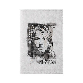 Обложка для паспорта матовая кожа с принтом Kurt Cobain в городе Новоалтайск, натуральная матовая кожа | размер 19,3 х 13,7 см; прозрачные пластиковые крепления | Тематика изображения на принте: bleach | blew | cobain | dave | geffen | hormoaning | in utero | incesticide | krist | kurt | nevermind | nirvana | novoselic | rock | vevo | геффен | курт кобейн | нирвана | рок
