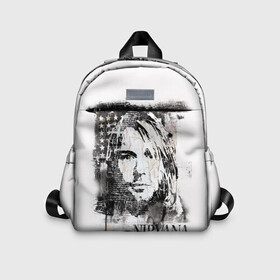 Детский рюкзак 3D с принтом Kurt Cobain в городе Новоалтайск, 100% полиэстер | лямки с регулируемой длиной, сверху петелька, чтобы рюкзак можно было повесить на вешалку. Основное отделение закрывается на молнию, как и внешний карман. Внутри дополнительный карман. По бокам два дополнительных кармашка | Тематика изображения на принте: bleach | blew | cobain | dave | geffen | hormoaning | in utero | incesticide | krist | kurt | nevermind | nirvana | novoselic | rock | vevo | геффен | курт кобейн | нирвана | рок